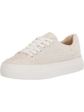 Women Pearl  Comfortable Sparkly Rhinestone Low-Top Glam Stylish Design Sneakers